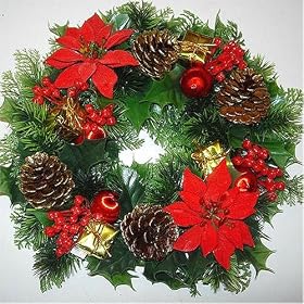 Luxury Small 12'' Traditional Christmas Wreath - Table Decoration