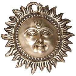 Sun Wall Sculpture Brass Collectibles Dia 6 inches