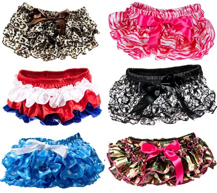 juDanzy Satin Diaper Covers bloomers in a Variety of colors and sizes