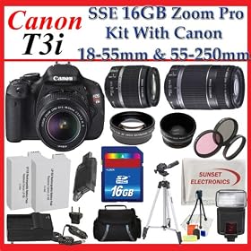 Canon EOS Rebel T3i SLR Digital Camera Kit with Canon 18-55mm IS Lens + Canon 55-250mm IS... by Canon