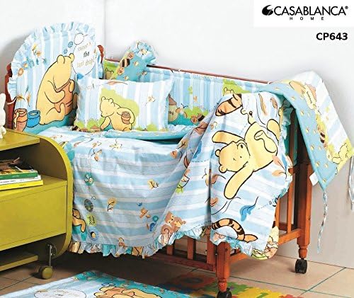 Disney Classic Winnie The Pooh CP643 Baby Crib 12pcs Bedding Set (330 Threads / 10cm squared) 100% Cotton