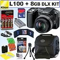 Nikon Coolpix L100 10MP Digital Camera + 8GB Deluxe Accessory Kit