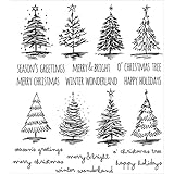 Stampers Anonymous Tim Holtz Cling Rubber Stamp Set, 7" by 8.5", Scribbly Christmas