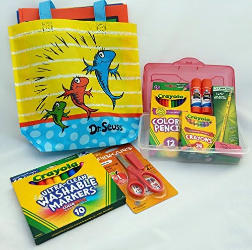 Premium Essential School Supplies with a Pencil Box in a Colorful Tote
