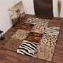 Moderner Designer Teppich Leopard Zebra Muster Beige Schwarz Tiermuster NEU*OVP, Gr�sse:160x220 cm