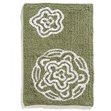 Ruia Home Chrysanthemum Cotton Reversible Bath Rug, Sage/White