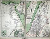 MAP EGYPT THEBAE PALESTINE HIEROSOLYMA DAMASCUS PLAN
