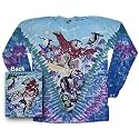 Snowboarding Penguins Long Sleeve Tie Dye T-Shirt - Large