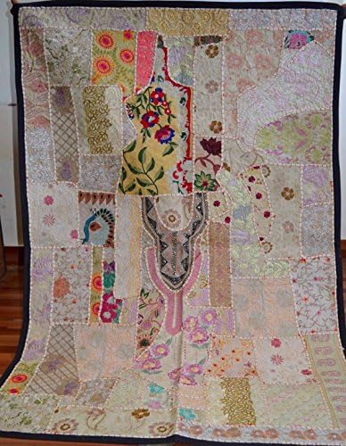 Ganpati Arts Emporium Indianhandmade Embroidred Sari Patchwork Decoration Tepestry Decor Wall Hanging