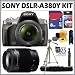 Sony Alpha DSLR-A380Y 14.2 MP Digital SLR Camera with 18-55mm & 55-200mm Zoom Lenses + Sunpak Platinum Tripod Accessory Kit