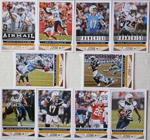 2013 Score Football San Diego Chargers Team Set In a Protective Case - 10 cards including Rivers (3), Mathews (2), Weddle, Gates, Brown, Meachem, and Floyd.