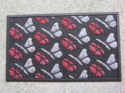 Door Mat Natural Coir and Rubber Size 18" X 30" Butterfly water retainer