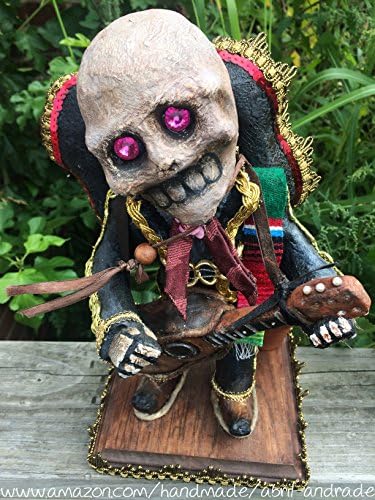 Day of the Dead dia de los Muertos Paper Mache doll Sculpture Skeleton Mariachi Mexican art