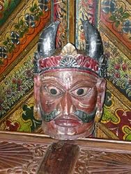 Wall Hanging-antique Hand Carved and Painted Wooden Mask 19 Inches
