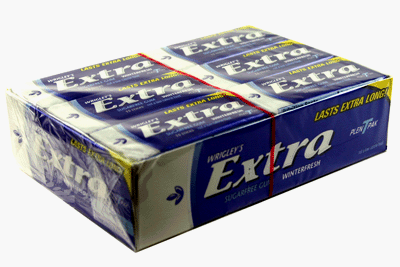 Extra PTP Winterfresh Big Pack 12, 15 Stick Packs by Sugar-Free Candy