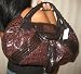 Coffee Brown Croc Leather Lk Dectective Celebrity Spy Bag Hobo Handbag Tote Purse NEW