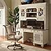 Riverside Furniture Coventry Shutter Door Credenza in Weathered Driftwood and Dover White