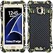 S7 Edge Case, G-WACK Camouflage Carbon Fiber Premium Aluminum Metal 9H Tempered Glass Full Body Case Waterproof Shockproof Dirt Proof Case For Samsung Galaxy S7 Edge Case