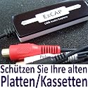 USB  Audio Grabber zum Überspielen von Vinyl-Schallplatten Kassetten, usw.  auf den PC - inklusive Software