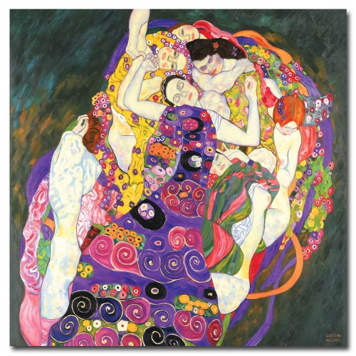 Trademark Fine Art Virgins by Gustav Klimt Canvas Wall Art, 24x24-Inch
