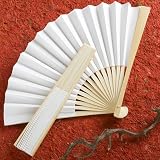 120 Elegant white folding fans