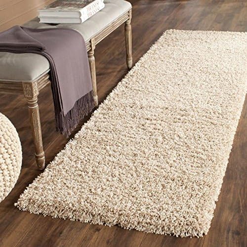All Purposed Solid Beige Shag Rug (2'3 x 7')
