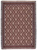 Red Traditional Fleur De Lis Pattern Tapestry Throw Blanket 50 x 70