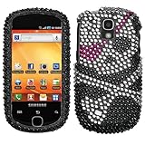 Rhinestones Protector Case for Samsung Gravity Smart T589, Cross Bones Full ....