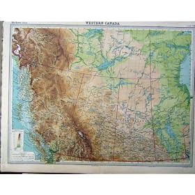 1920 Colour Map Western Canada Alberta
