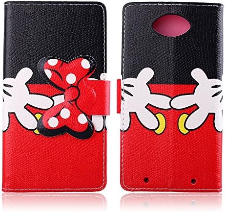 Moto Turbo Case Moto Droid Turbo Kickstand Case,Tribe-Tiger Minnie Mickey Series Premium Leather[Card Slot][Flip][Stand][Wallet]Cover Case for Motorola Moto Droid Turbo XT1254(Mickey Mouse)