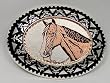 Silver Plated Diamond cut Copper Horse Belt Buckle