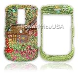 Blackberry Bold 9000 Genuine Swarovski Crystal (7ss) Green Design Faceplate Cover Case