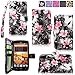 Cellularvilla Wallet Case For ZTE Speed N9130 (Boost Mobile) Pu Leather Wallet Card Flip Open Pocket Case Cover Pouch (Black Pink Flower)