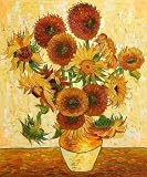 Van Gogh: Sunflowers - Oil Painting on Canvas - 20 X 24 - Hand Painted Canvas Art Stretched Framed with Wooden Frame