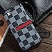 RAYTOP Luxury Brand Designer Black Checks PU Leather Cases Wallet for Apple iPhone 5 5s Stand Covers Kickstand Classy Classic Men Women Girls Gift Plaid Checkered