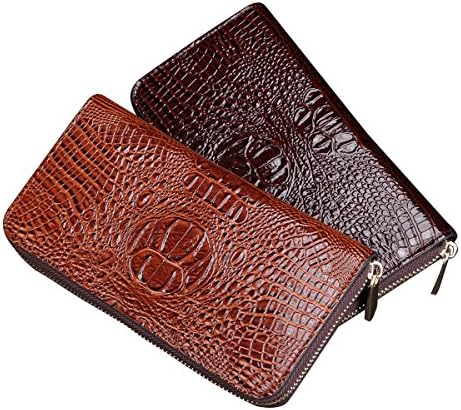 Eilen® Leather Purse Case Long Organizer Wallet Zippered Around Clutch / Mobile Phone Pouch Case Bag (Coffee)