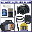 Pentax K-x 12.4MP Digital SLR Camera w/ 18-55mm f/3.5-5.6 AL and 50-200mm f/4-5.6 ED Lenses (Black) + 8GB + UV + Case + Rapid AC Charger + 8PK Rechargeable Batteries