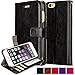 iPhone 6s Case, iPhone 6s Leather Case, iPhone 6s Wallet Leather Case E-JOY Wallet Card Slot View Stand Premium Protective Leather Cover Case For (iPhone 6S, R64 Black)