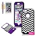 iPhone 6 Plus Case, OMIU(TM) [White Chevron Design] Bran-new Durable Silicone+PC Combo Cool Hybrid 3 Layers Bumper Shock-Absorption Slim Hard Back Case Cover Protector Fit For Apple iPhone 6 Plus(5.5)(Purple), Sent Screen Protector+Stylus+Cleaning Cloth