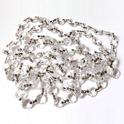 Magnificent Crystal 6ft Clear Sparkly Glass Beaded Chandelier Lamp Chain, By CrystalPlace