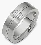 2 Diamond Platinum Comfort Fit Wedding Band Ring