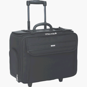 US Luggage Ballistic Nylon Rolling PC Cataglog Case with Hanging File - B151-4 Black