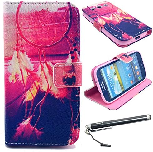 S3 Case, Galaxy S3 Case, Speedtek Dreamcatcher Pattern Premium PU Leather Wallet Flip Protective Skin Case with Magnetic Closure for Samsung Galaxy S3 i9300 (2012) (Built-in Credit Card/ID Card Slot)