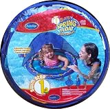 Baby Spring Float with Sun Canopy Swim Ways Blue with Starfish and Clown Fish