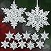 Acrylic Silver Glitter Snowflake Christmas Ornaments - Set of 12 Assorted Styles of Snowflakes - Holiday Snowflake Decorations