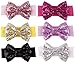 Onshine 6pcs Baby Sequins Headbands Glitter Bow Soft Headwrap Sparkle Headdress
