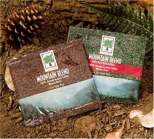 Mountain Blend Coffee 4 Cup Filter Pack (Decaf) by Green Tree Coffee and Tea