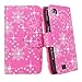Cellularvilla Wallet Case for BLU Life Play L100A Pink Glitter Pu Leather Wallet Card Flip Open Pocket Case Cover Pouch
