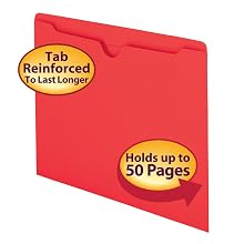 Smead Jacket, Letter, Straight, Flat, Red, 100 per Box (75509)