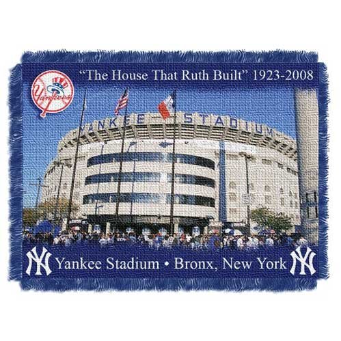New York Yankees MLB Yankee Stadium Last Season Woven Tapestry Throw (48x60)